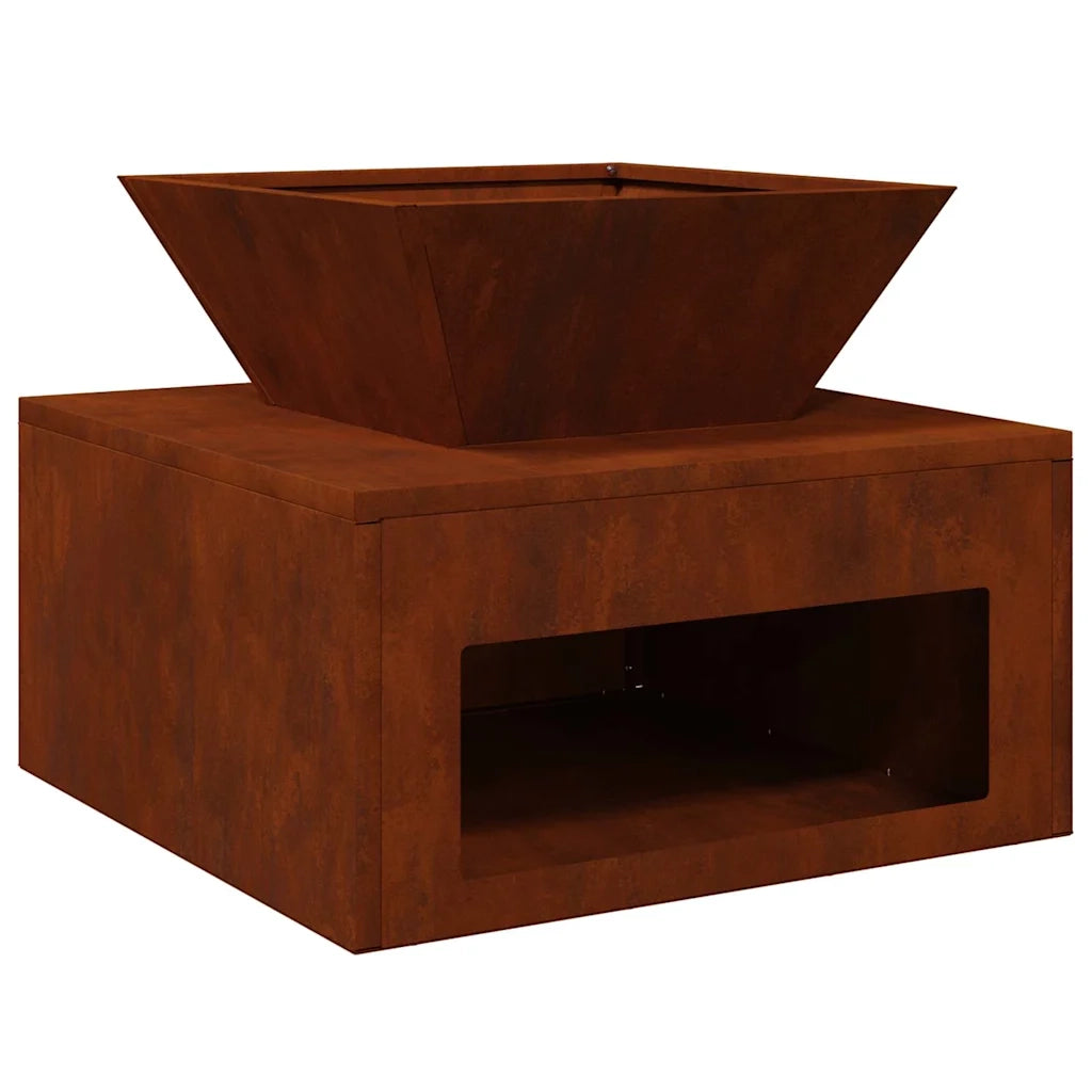 vidaXL Focolare Ruggine 50 x 50 x 40 cm acciaio corten
