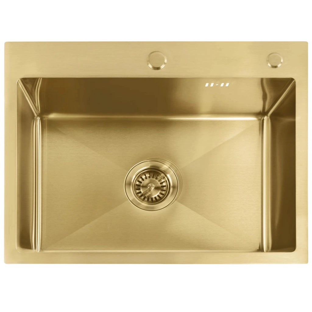 Lavello In Acciaio Liam Brush Gold con rubinetto da cucina