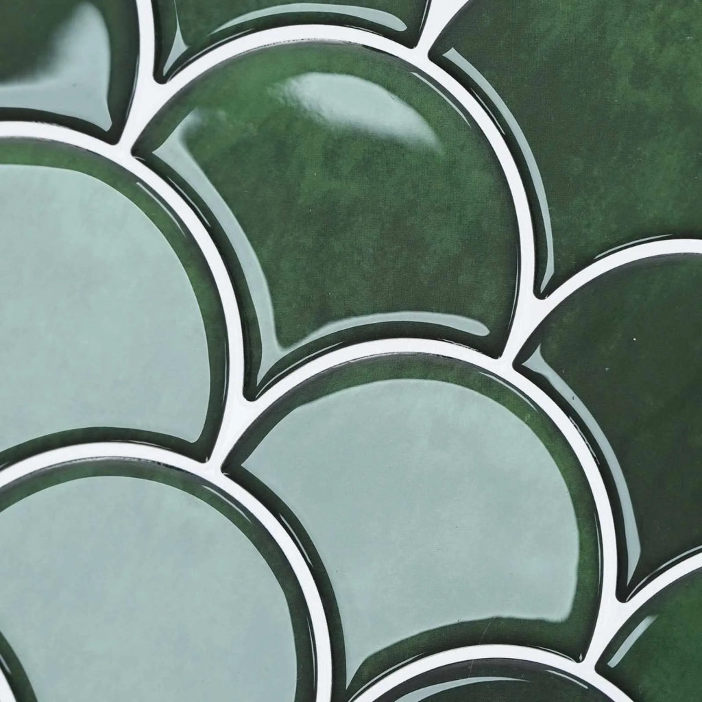 Piastrella a scaglie di pesce 10 pz Verde Scuro 30 x 30 cm CFW6563011