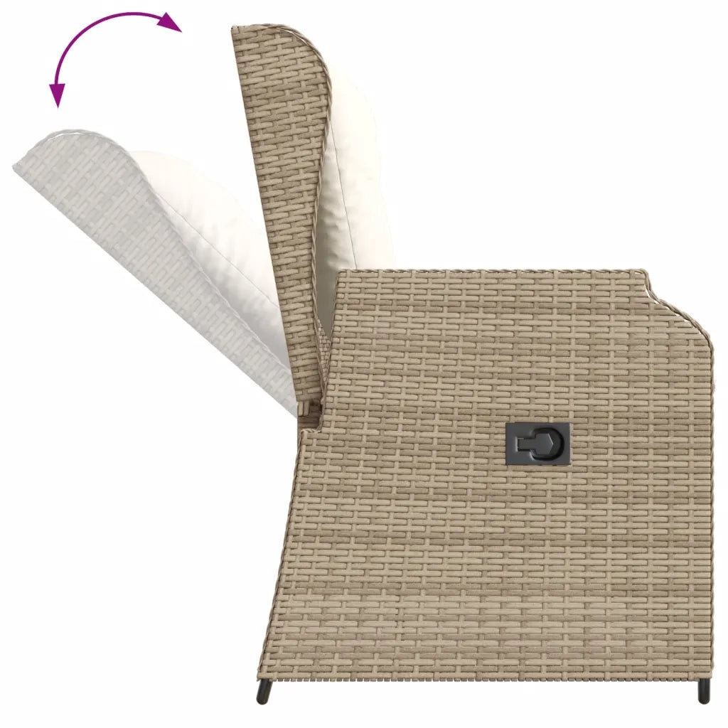 Set Divani da Giardino 3 pz con Cuscini in Polyrattan Beige 3262746