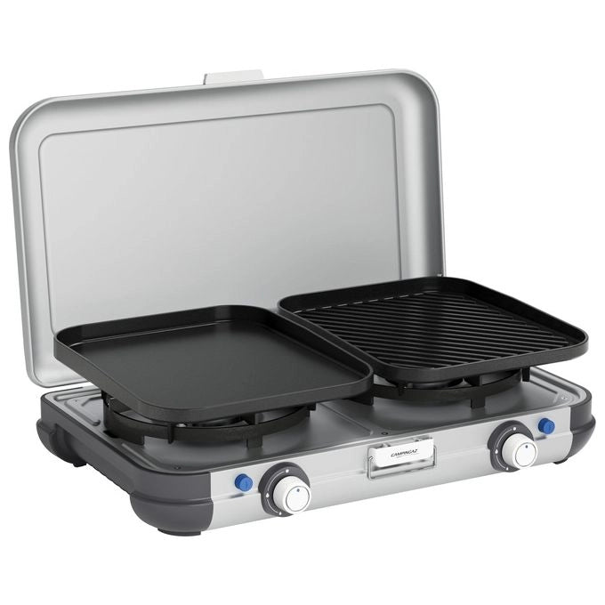 Campingaz 2176805 Camping Kitchen 2 Fornello da Campeggio Portatile a Gas 2 Bruciatori 4000 W Accensione Piezoelettrica Borsa Inclusa
