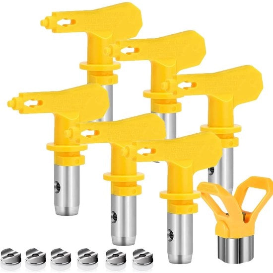 Set di puntoni aereless in metallo con valvola a punta, per sistemi di spruzzatura aereless (tipi 617, 621, 623, 625, 627, 629)