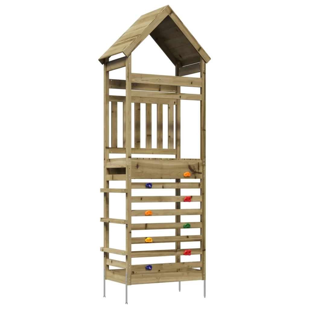 Torre da Gioco per Esterni Naturale Pino Solido Impregnato 826534