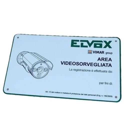 ELVOX CARTELLO ZONA VIDEOSORVEGLIATA