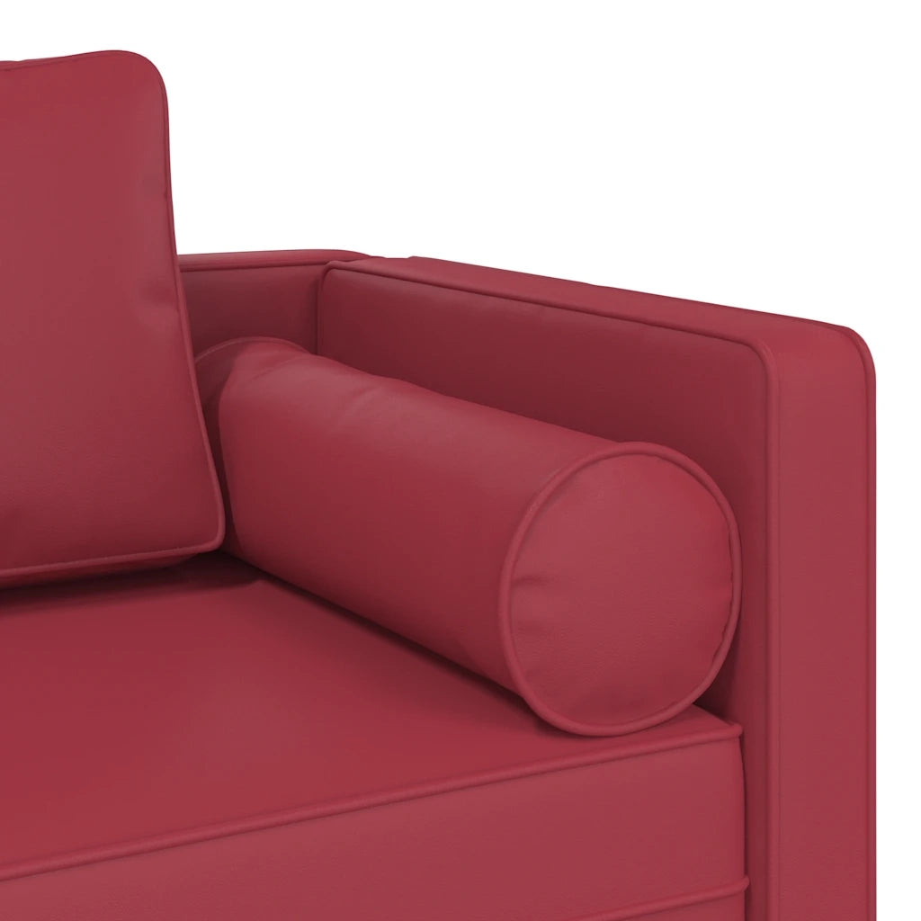 Sdraio con Cuscini Rosso Vino in Similpelle 4007568