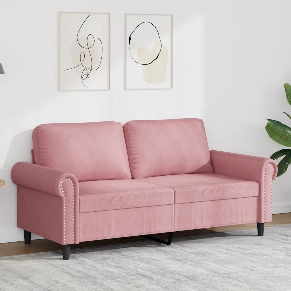 Divano a 2 Posti Rosa 140 cm in Velluto 359532