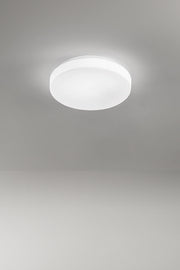 Plafoniera LED a soffitto in vetro soffiato bianco satinato, dimmerabile CCT 3000K-4000K, potenza 24W, diametro 40 cm, alta efficienza - Perenz
