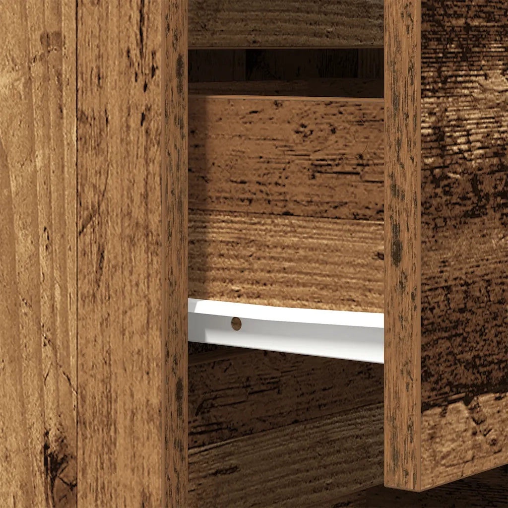 Comodino con 3 Cassetti Legno Antico 39x35x65 cm 861351