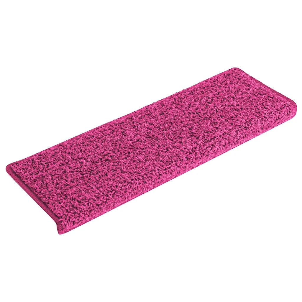 Tappetini per scale 15 pz | Gradini per Scale 65x21x4 cm Rosa Bordo rettangolare