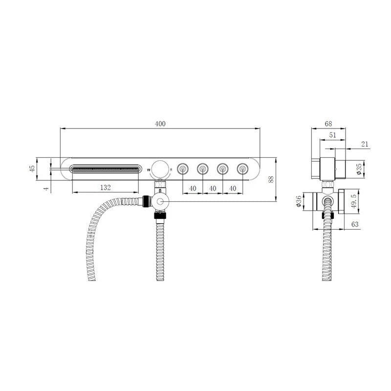 Complemento doccia Switch con supporto 3m, deviatore e flessibile 150 cm
