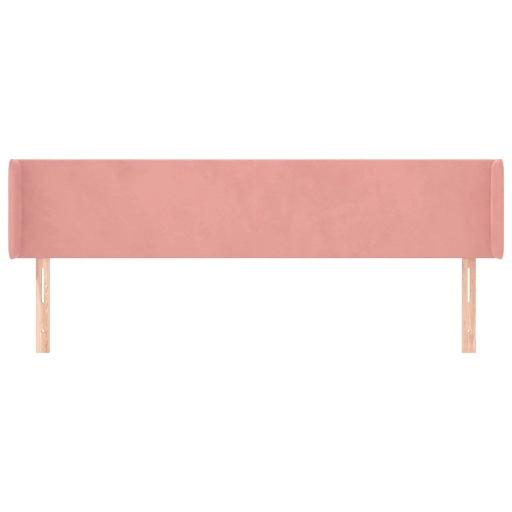 Testiera | Testata ad Orecchio Rosa 163x16x78/88 cm in Velluto