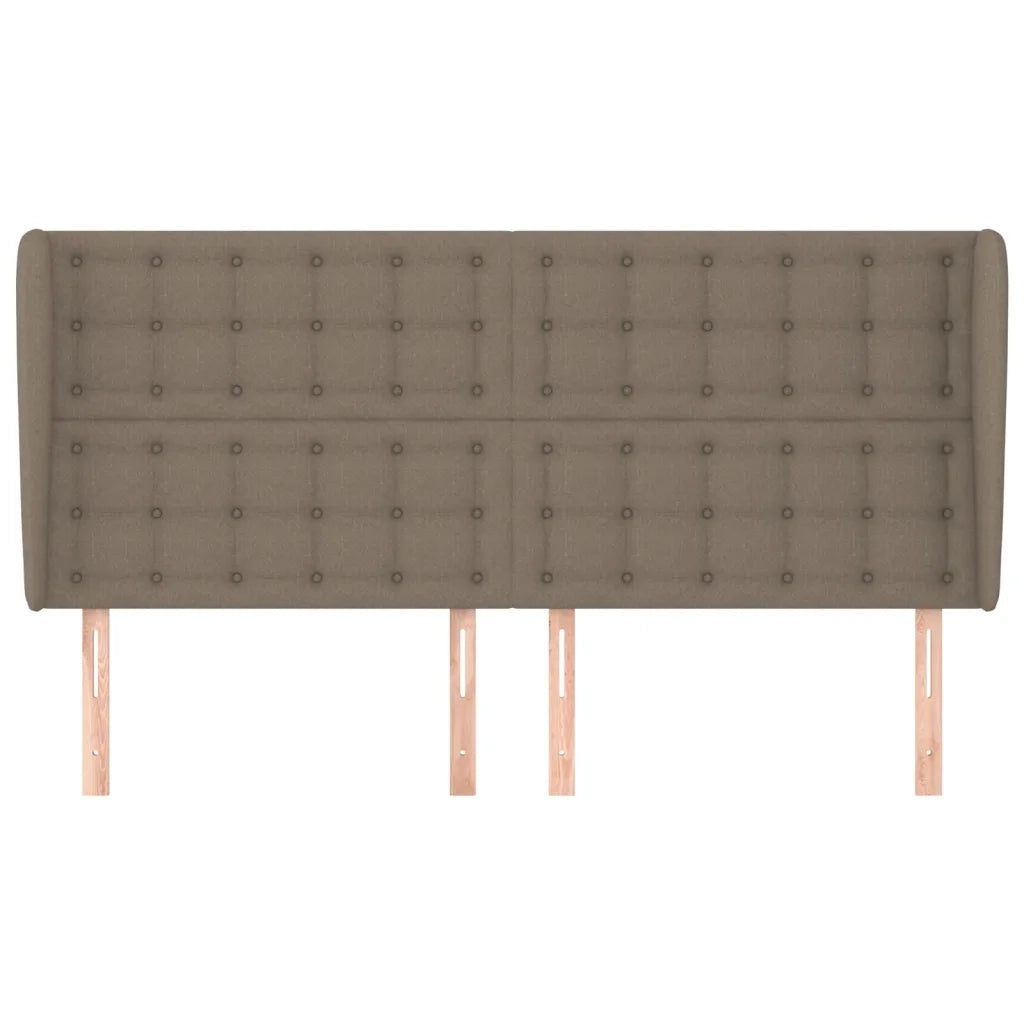 Testiera ad Orecchio Tortora 203x23x118/128 cm in Tessuto
