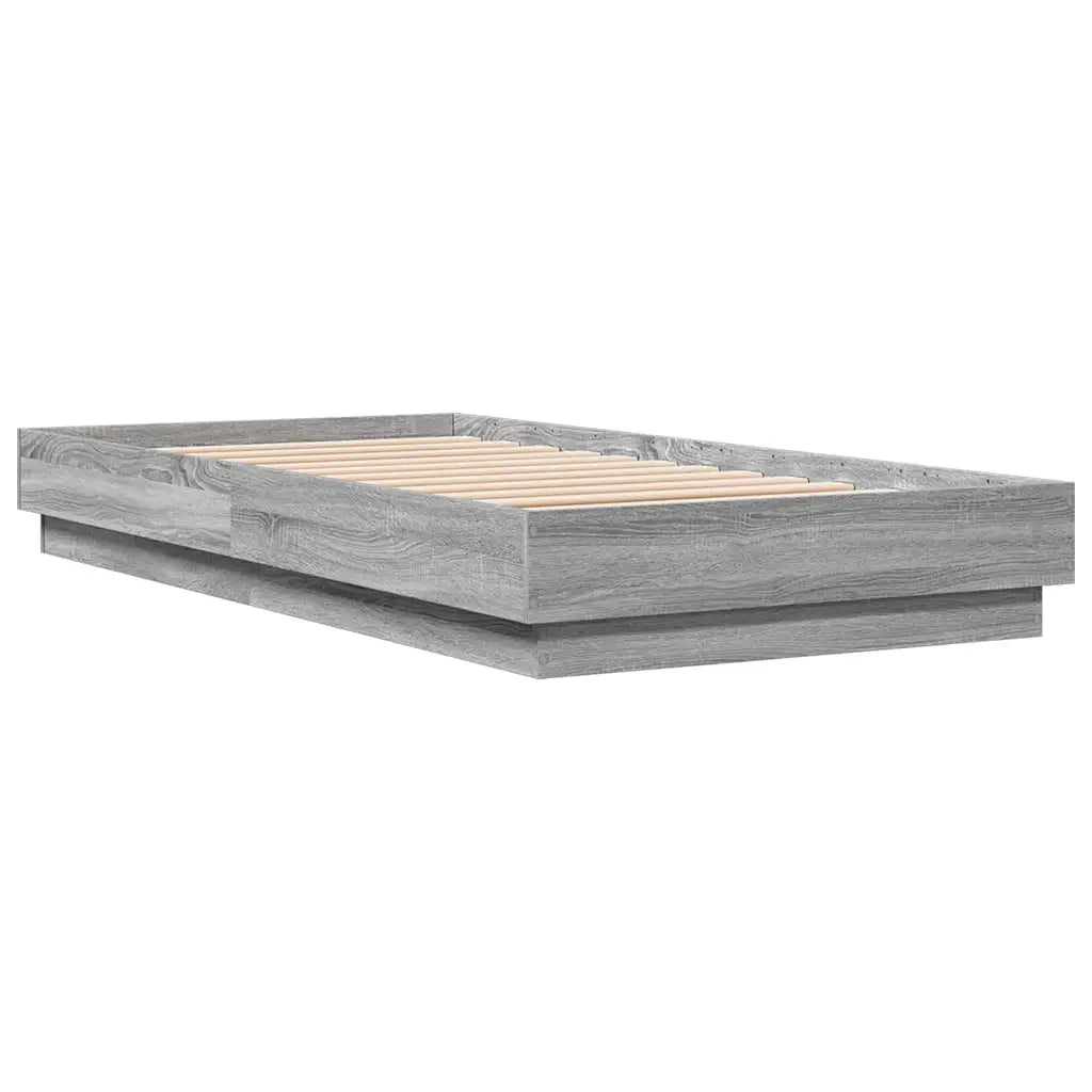 Letto singolo | Letto per adulti | Giroletto Grigio Sonoma 90x190 cm in Legno Multistrato
