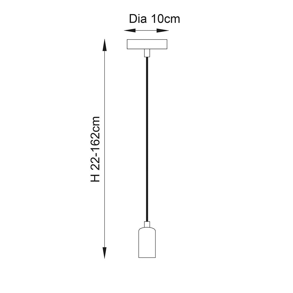 Lampada a sospensione loft nera 1xE27 Endon Studio