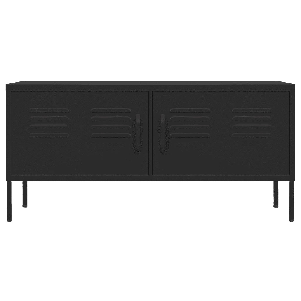 Mobile TV Nero 105x35x50 cm in Acciaio