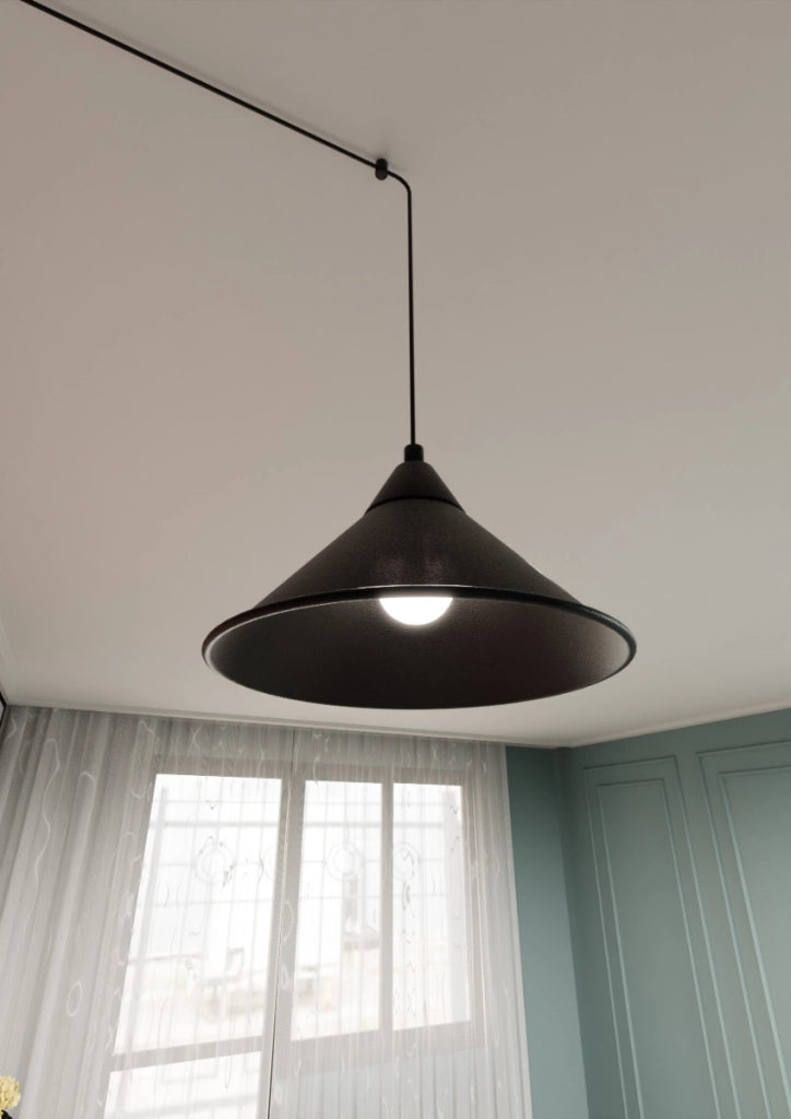Lampada a sospensione Emibig Abramo nera Ø24 E27 metallo