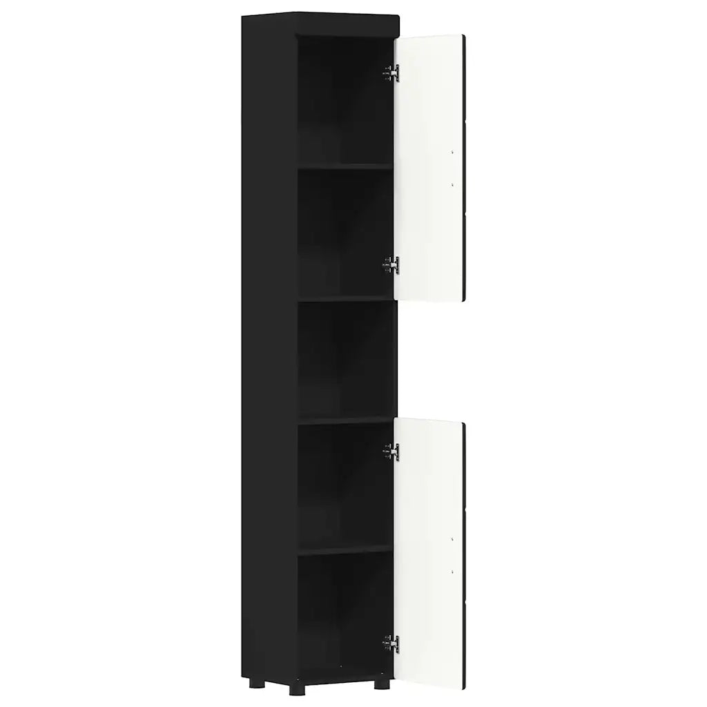 Set di Armadi da Bagno TULUM Nero 37 x 31,5 x 203 cm
