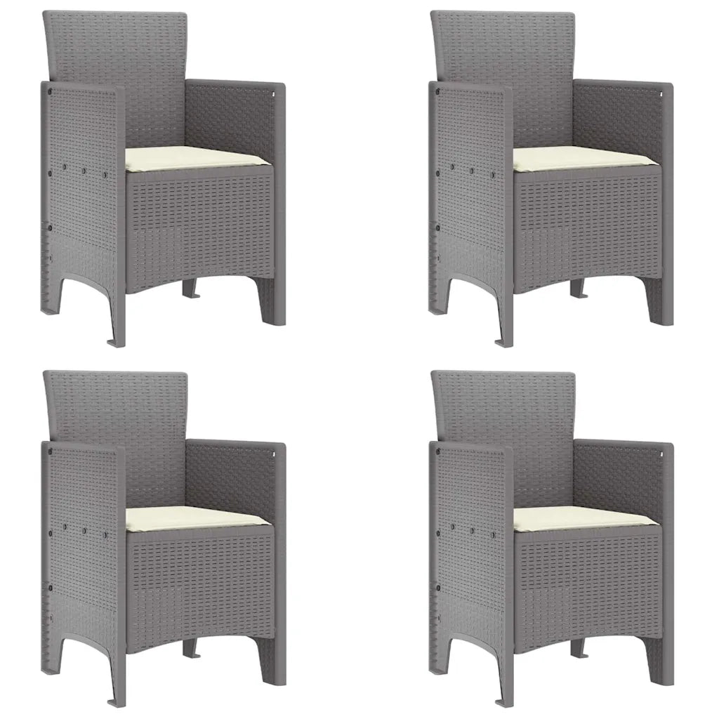 Set da Pranzo per Giardino 5 pcs Grigio chiaro Rattan Polt 3378711