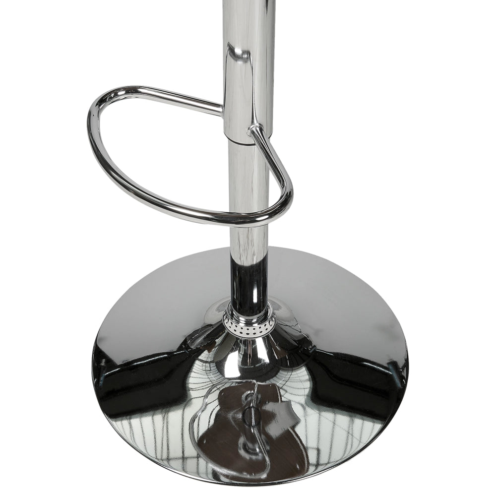 Set di 2 sedie da bar in ecopelle bianco con schienale regolabile con seduta con sollevamento a gas regolabile in altezza moderno