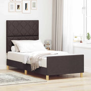 Struttura del letto Marrone scuro 100 x 200 cm Tessuto 3344784
