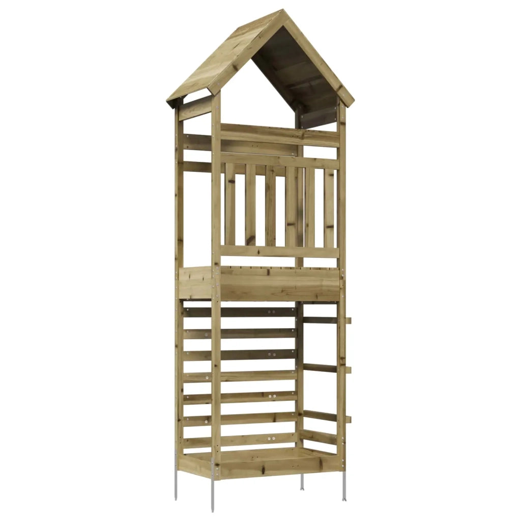 Torre da Gioco per Esterni Naturale Pino Solido Impregnato 826534