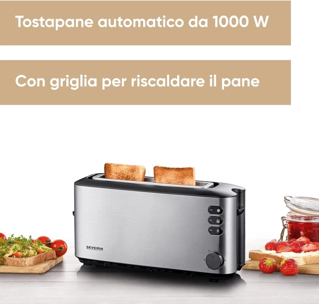 Severin AT2515 tostapane 2 fetta/e 1000 W Acciaio inox