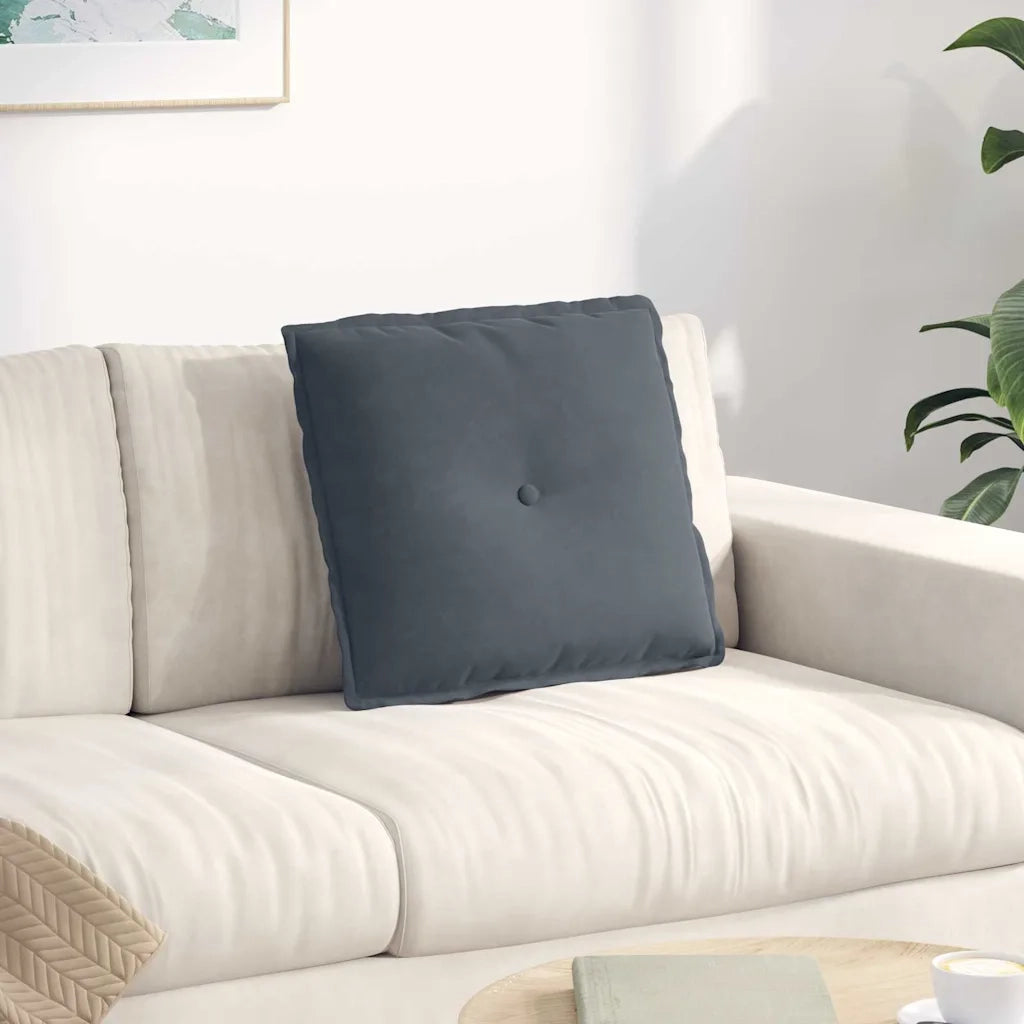 Cuscino per Schiena Grigio scuro 50 x 45 cm Tessuto in Cords 42014633