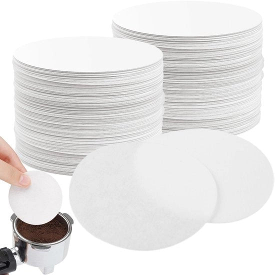 Papier filtro per caffè 500 pezzi - Filtro per caffè a forma rotonda 58 mm - Cellulosa naturale - Ambiente friendly - Filtraggio efficiente - Conserva l'aroma - Filtro per caffè