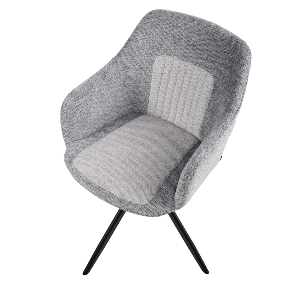 Set di 2 sedie da pranzo girevoli Rivestimento in ecopelle grigio Base con gambe in metallo Sala da pranzo
