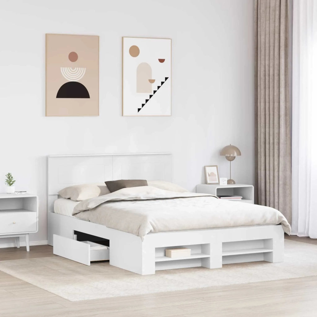 Struttura del letto Bianco 140 x 200 cm Legno multistrato 3408753