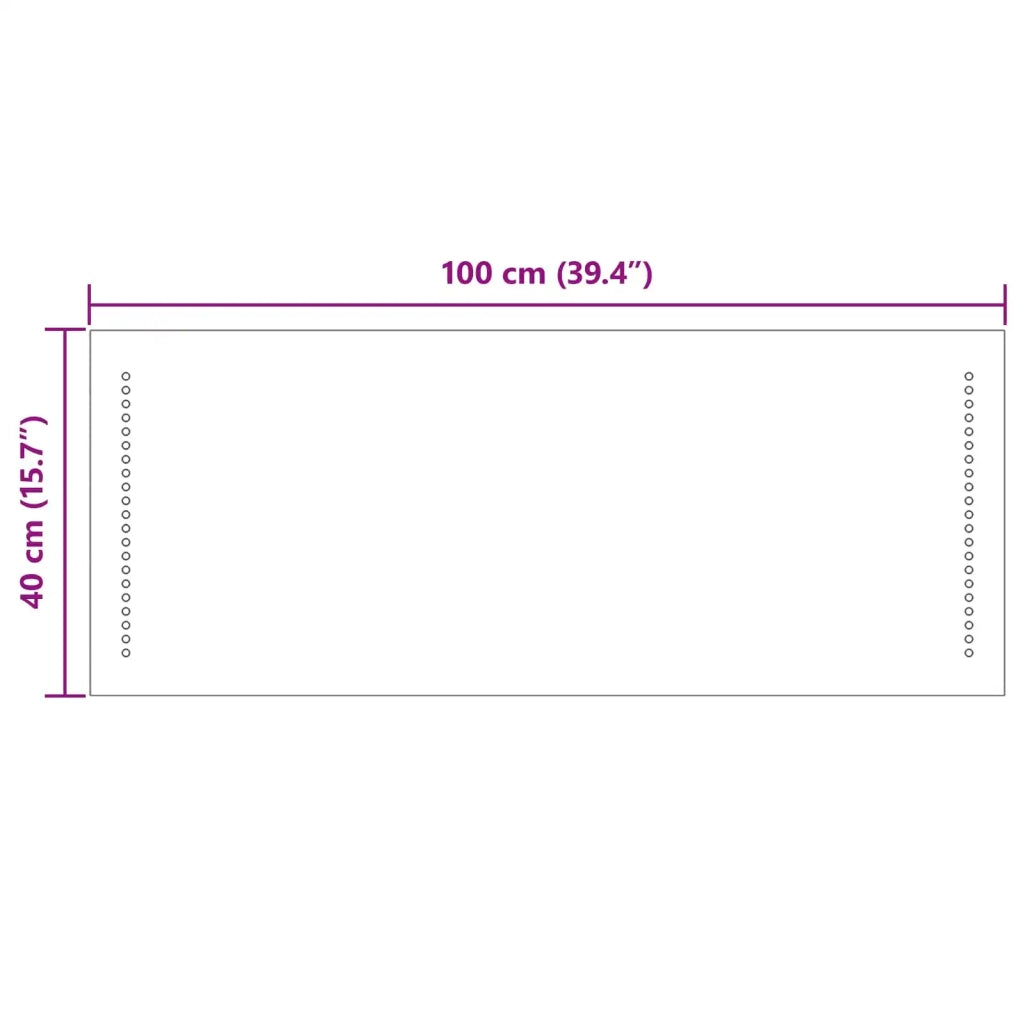 Specchio da bagno LED Trasparente 100 x 40 cm vetro temperato 42045784