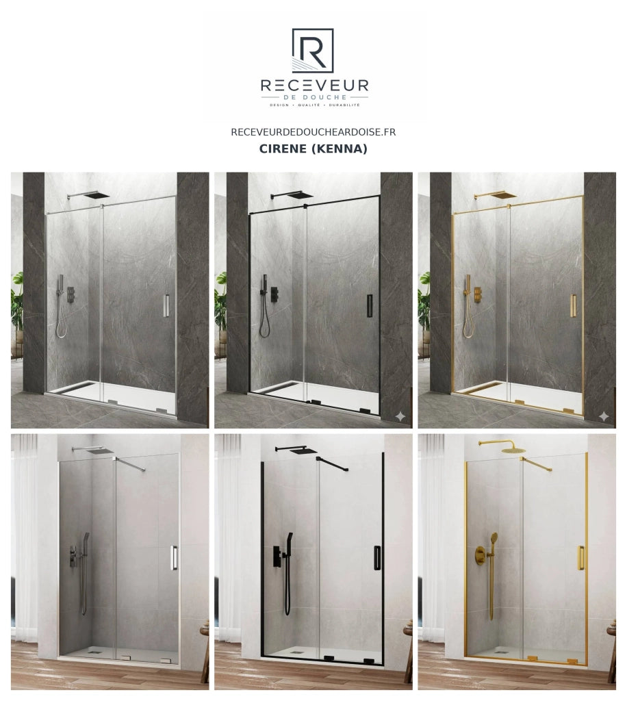 Porta doccia scorrevole 2+2 CIRENE (KENNA) 200 cm Profilo Oro