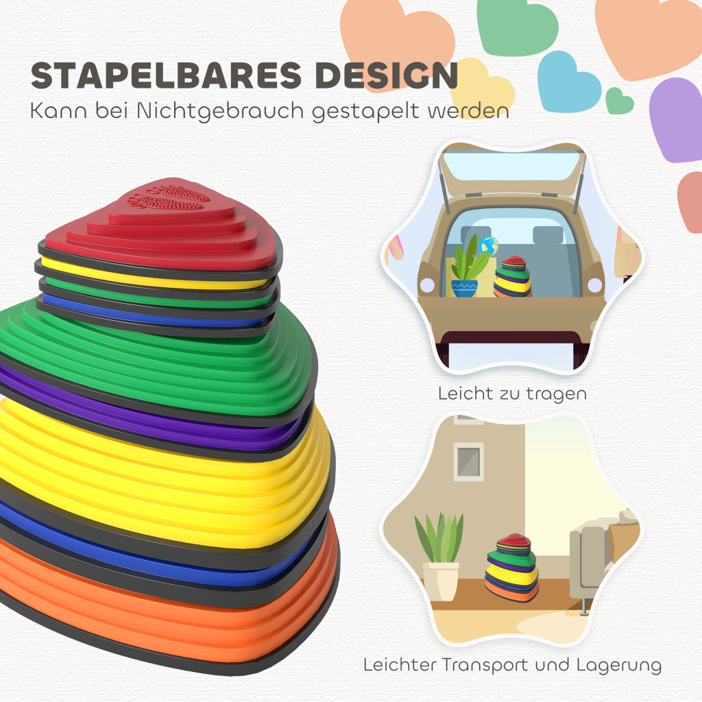 Set di 9 pedane ¨C Minimal ¨C per interni ed esterni, antiscivolo, impilabili, colorate