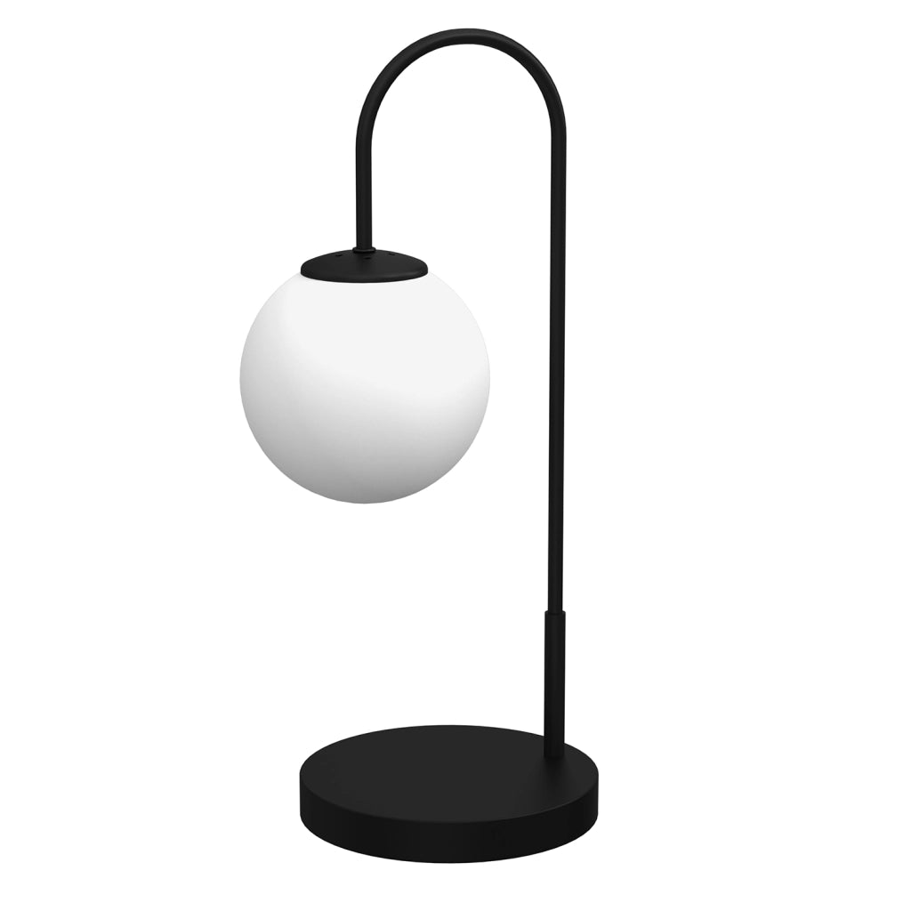 Lampada da tavolo Cambridge nera sfera bianca E14 15W Luminex