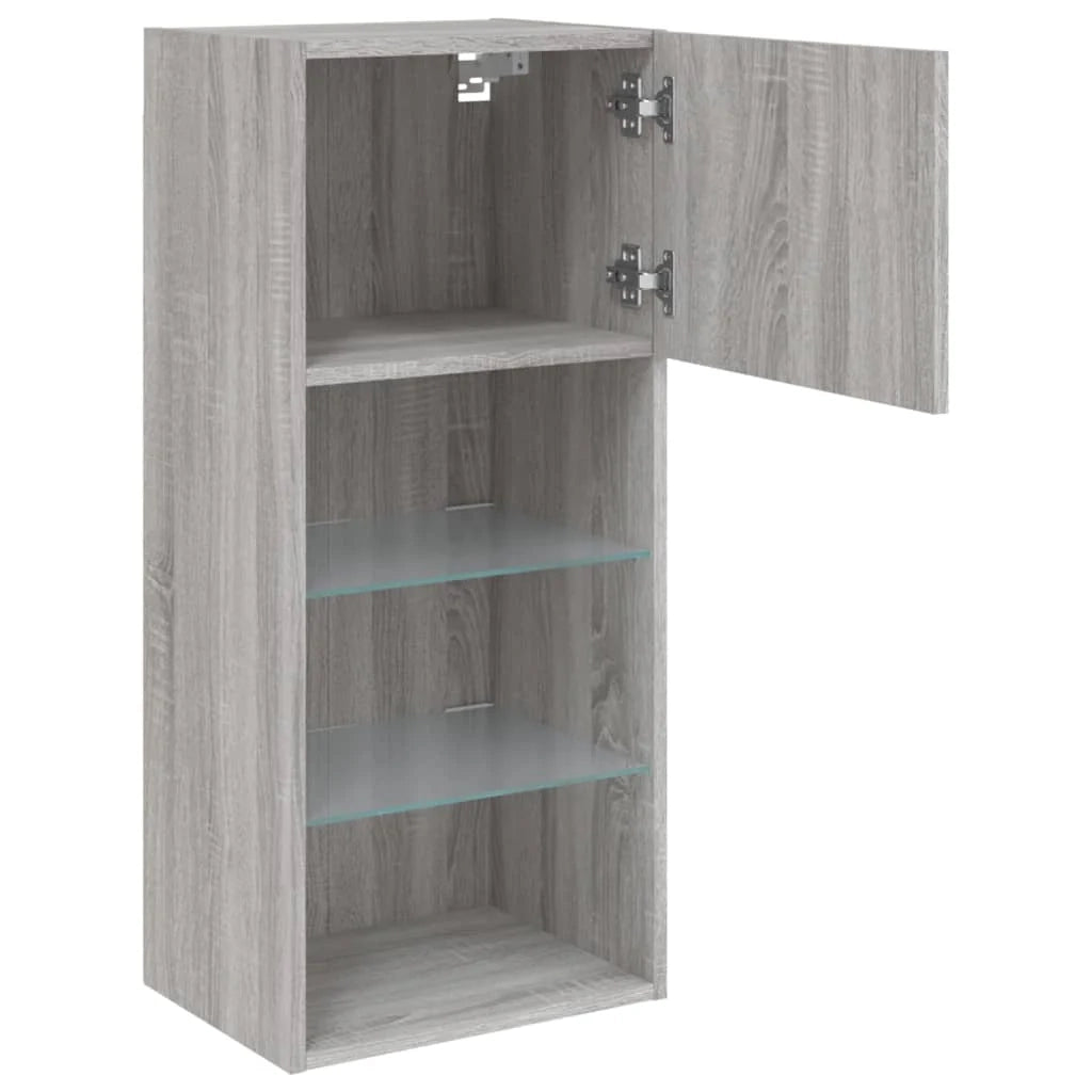 Mobile TV multimediale mensola TV credenza mobile TV sala da pranzo soggiorno camera da letto con luci LED Sonoma 40,5 x 30 x 90 cm grigio 02_0026825
