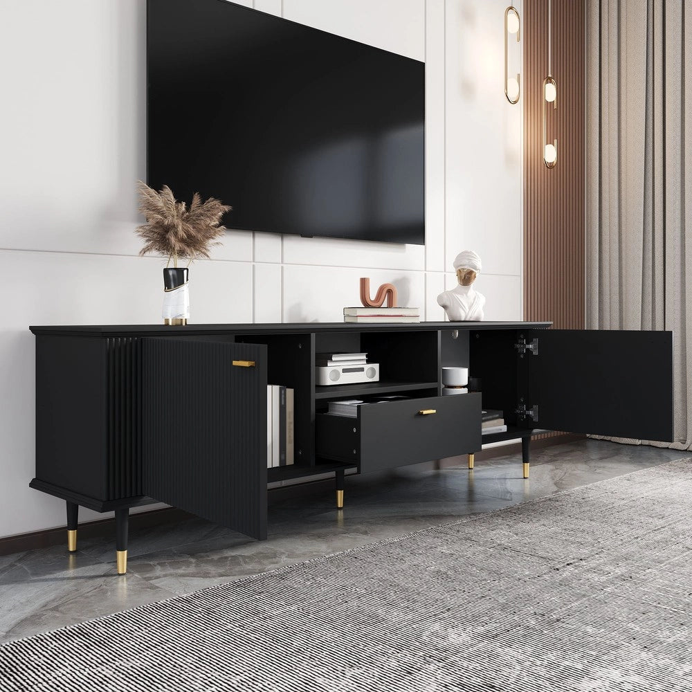 Mobile TV con Cassetti e Ripiani ¨C MINIMAL ¨C Bianco, Ante Soft-Close