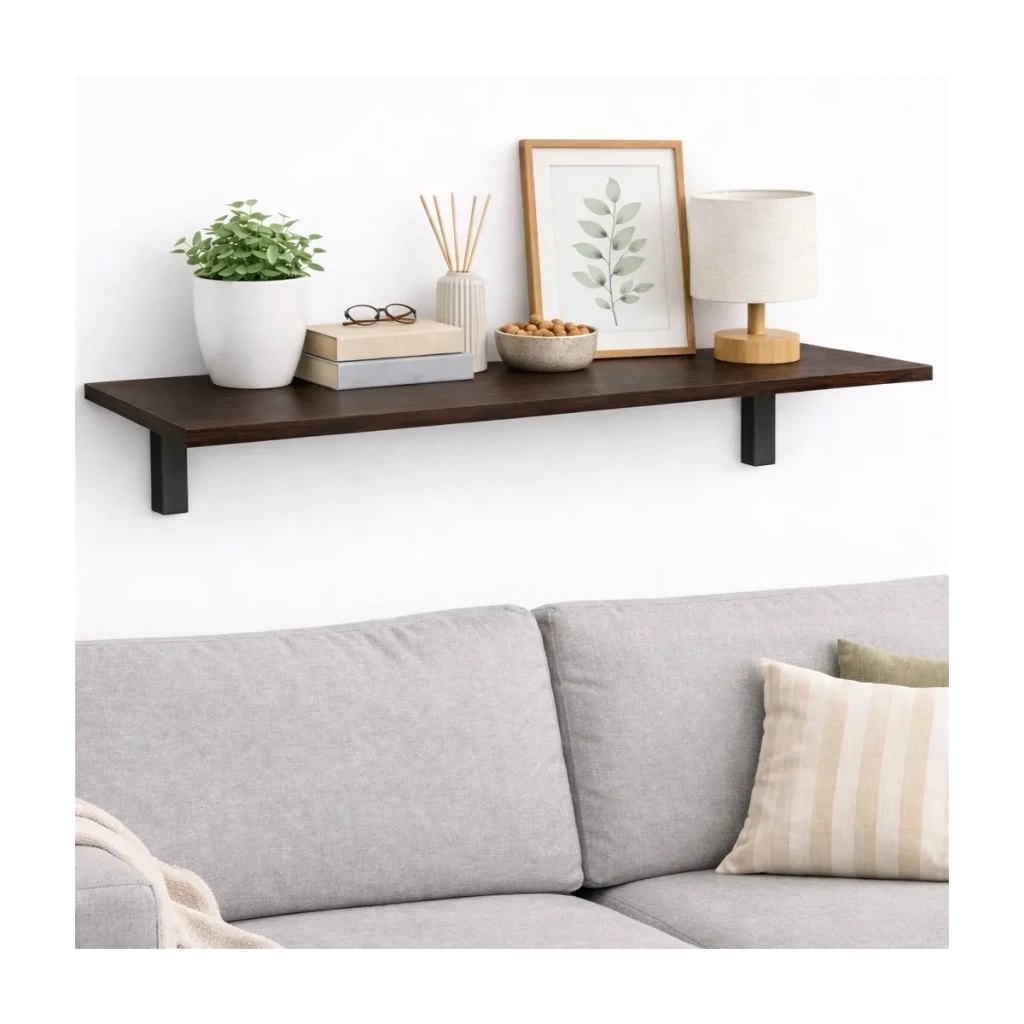 Mensola da Muro da appoggio in Legno nobilitato spessore 1,8 cm in colore Wenge 90x50 cm