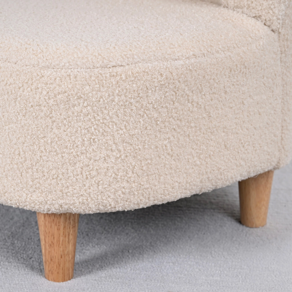 Poltrona bambini forma orsetto ¨C Xylo ¨C tessuto teddy beige 47x43x53 cm