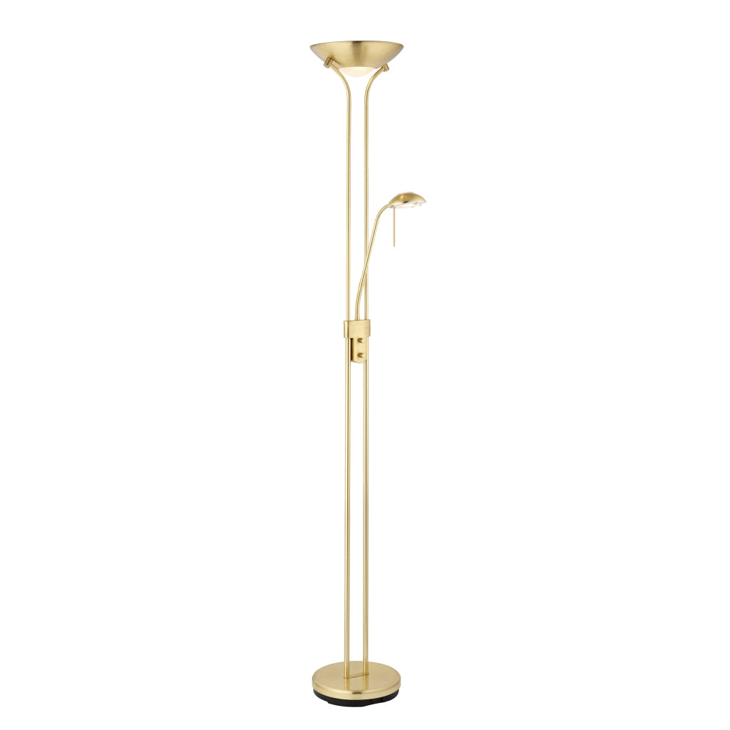 Lampada da terra Rome ottone satinato lettura Endon