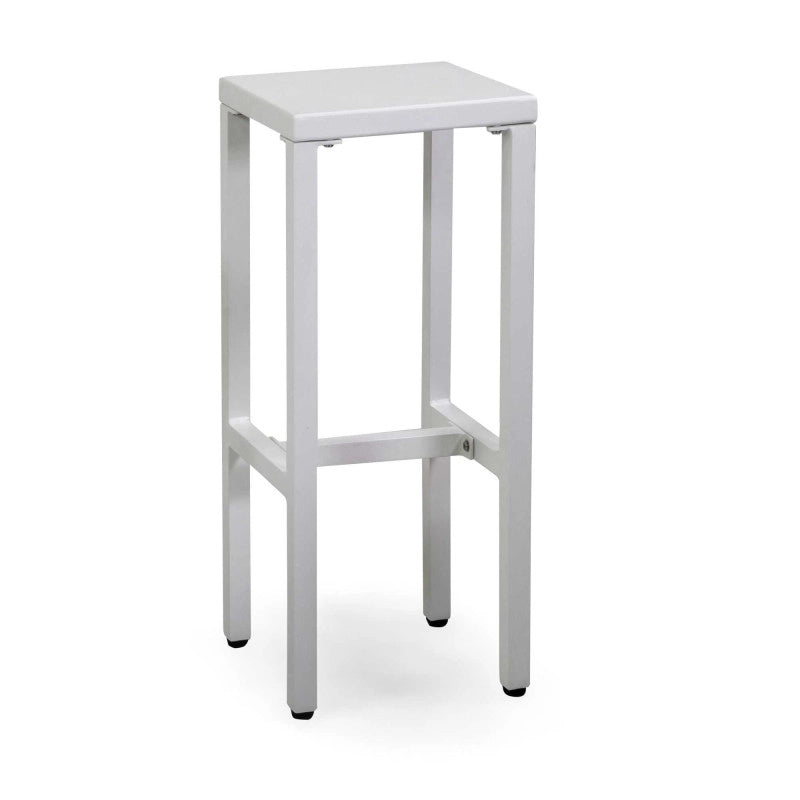 Sgabello Bar Alluminio Alma Bianco Cm 30x30h75