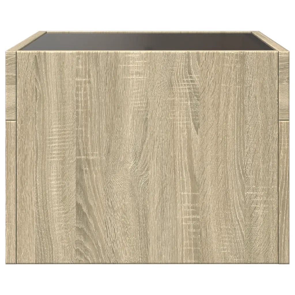 Comodino | Armadio da Notte | Mobiletto da notte con LED Infinity Rovere Sonoma 40x40x30 cm