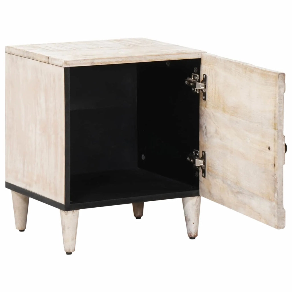 Comodino | Armadio da Notte | Mobiletto da notte Bianco 40 x 33,5 x 46 cm