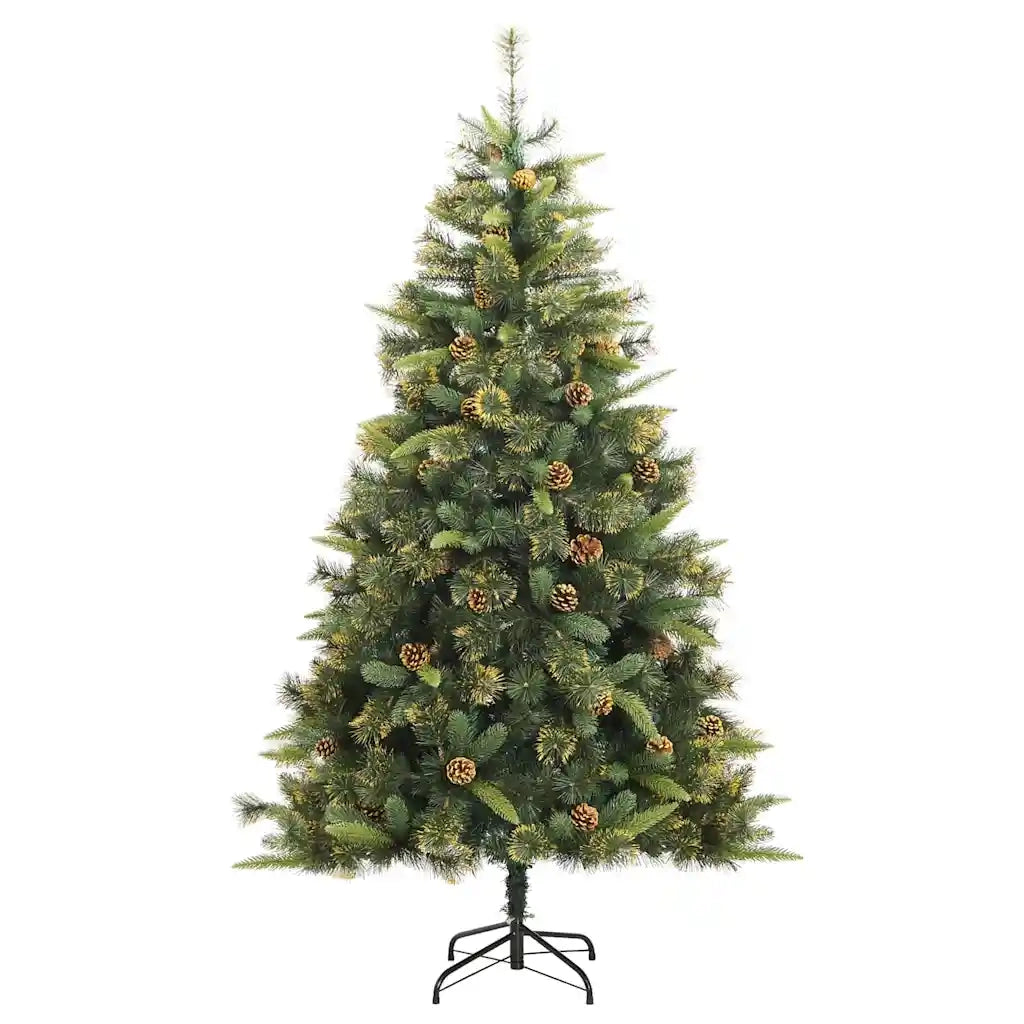 Albero di Natale artificiale pieghevole con coni Verde 240 cm 3395114
