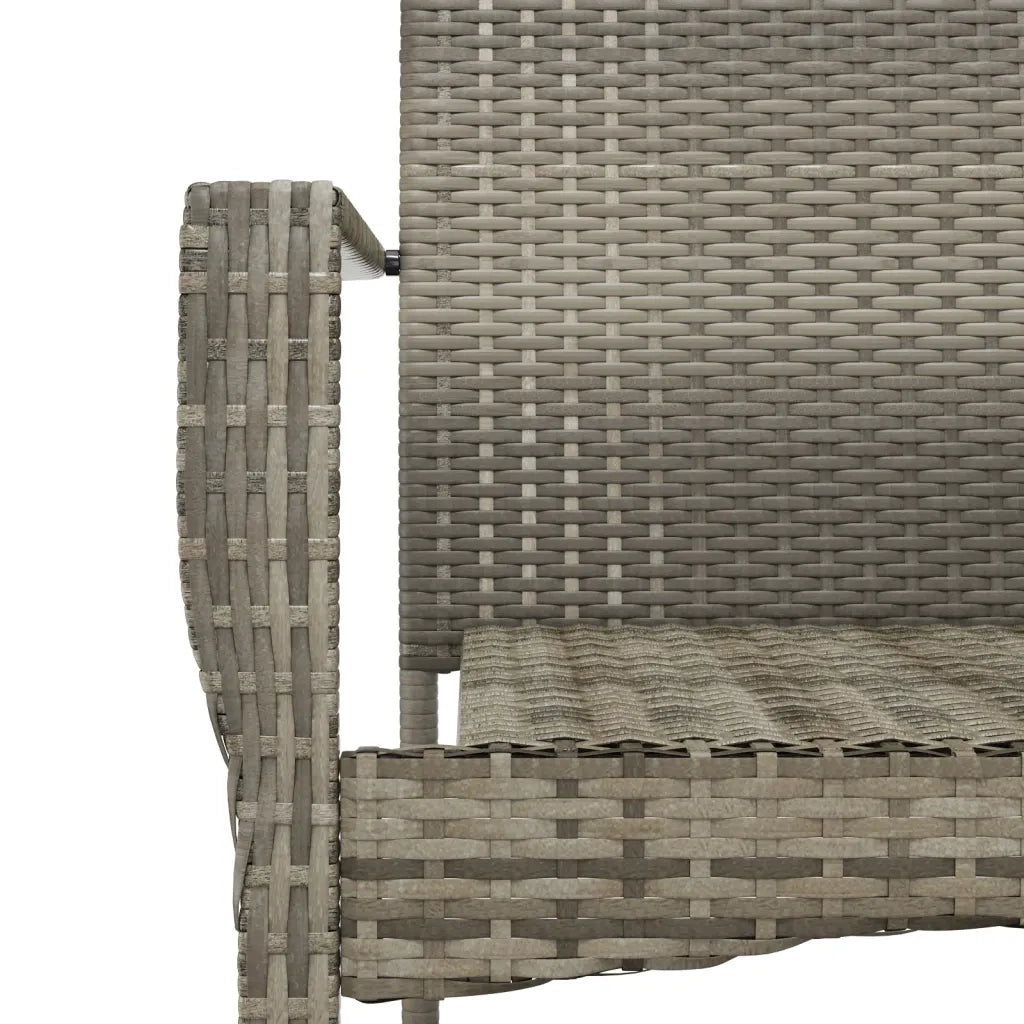 Set da Pranzo Giardino 9pz con Cuscini Nero e Grigio Polyrattan 3185142