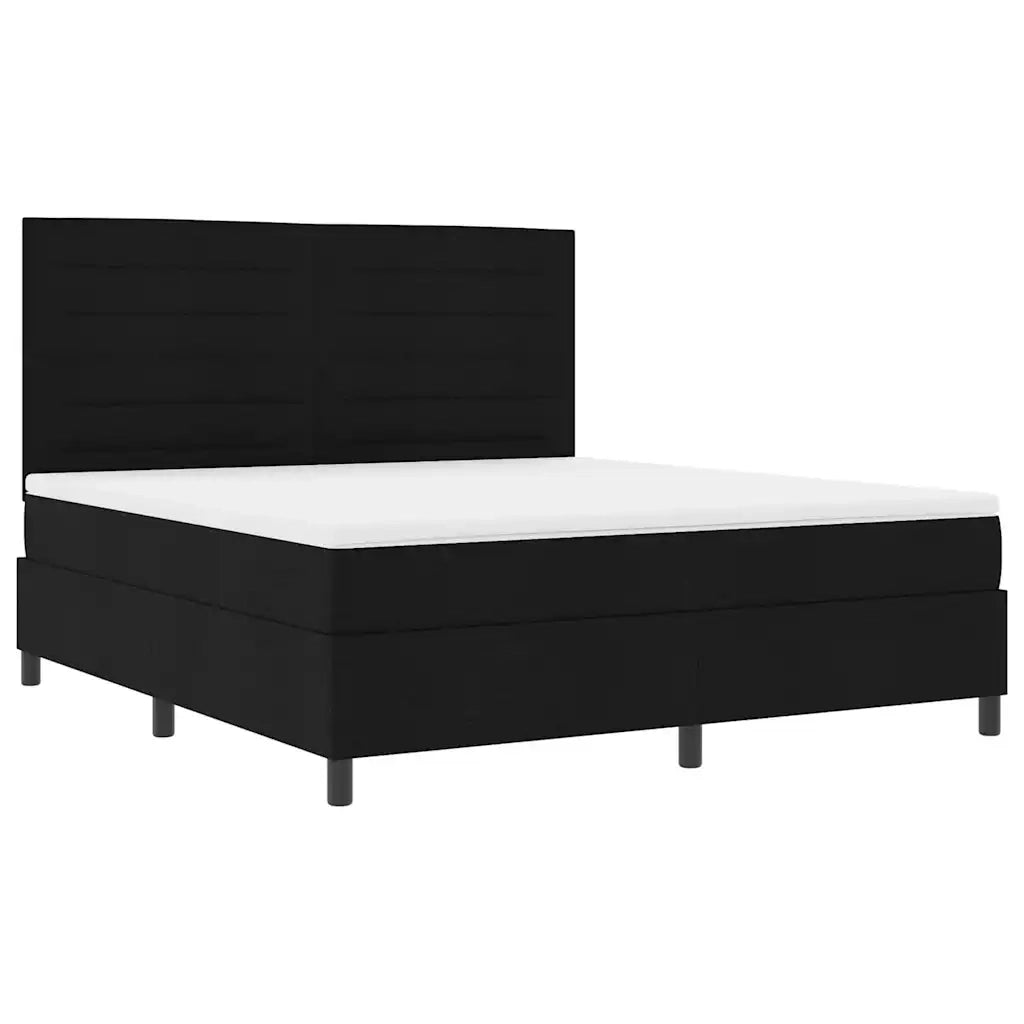 Letto a molle con materasso con led Nero 180 x 200 cm Tessuto 3342811