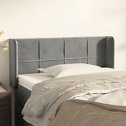 Testiera ad Orecchio-Testata con Orecchie Grigio Chiaro 103x16x78/88 cm in Velluto 885665