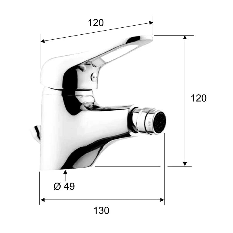 Rubinetto per bidet con aeratore direzionabile e leva classica - serie kiss