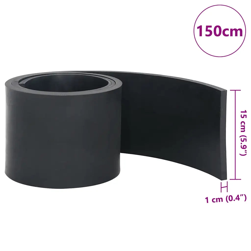 Bordo in Gomma per Spazzaneve Nero 150x15x1 cm