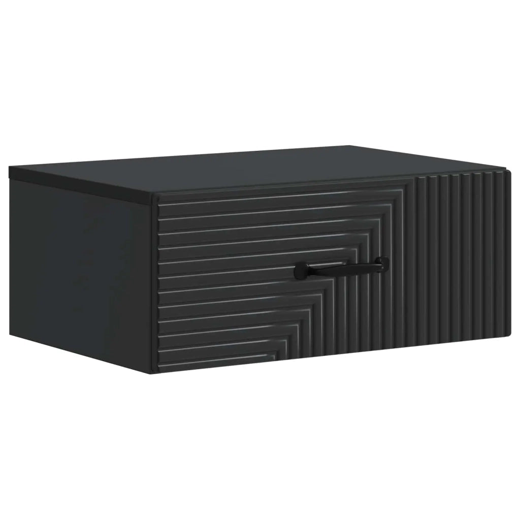 Set di 2 Comodini | Armadio da Notte | Mobiletto da notte a muro Nero 49 x 34,5 x 20 cm