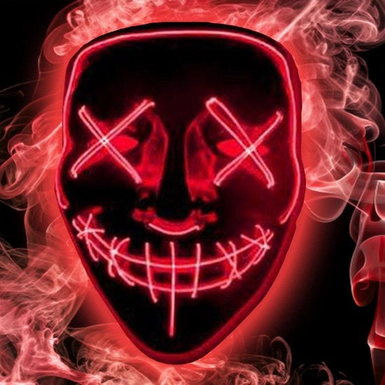 LED maschera illuminante con funzione lampeggiante per Halloween e feste